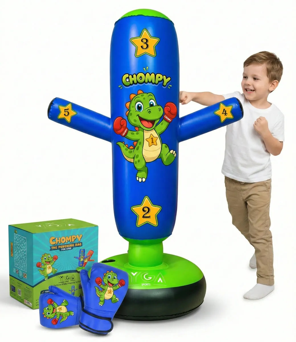 Chompy the Dino — inflatable bop bag for toddlers