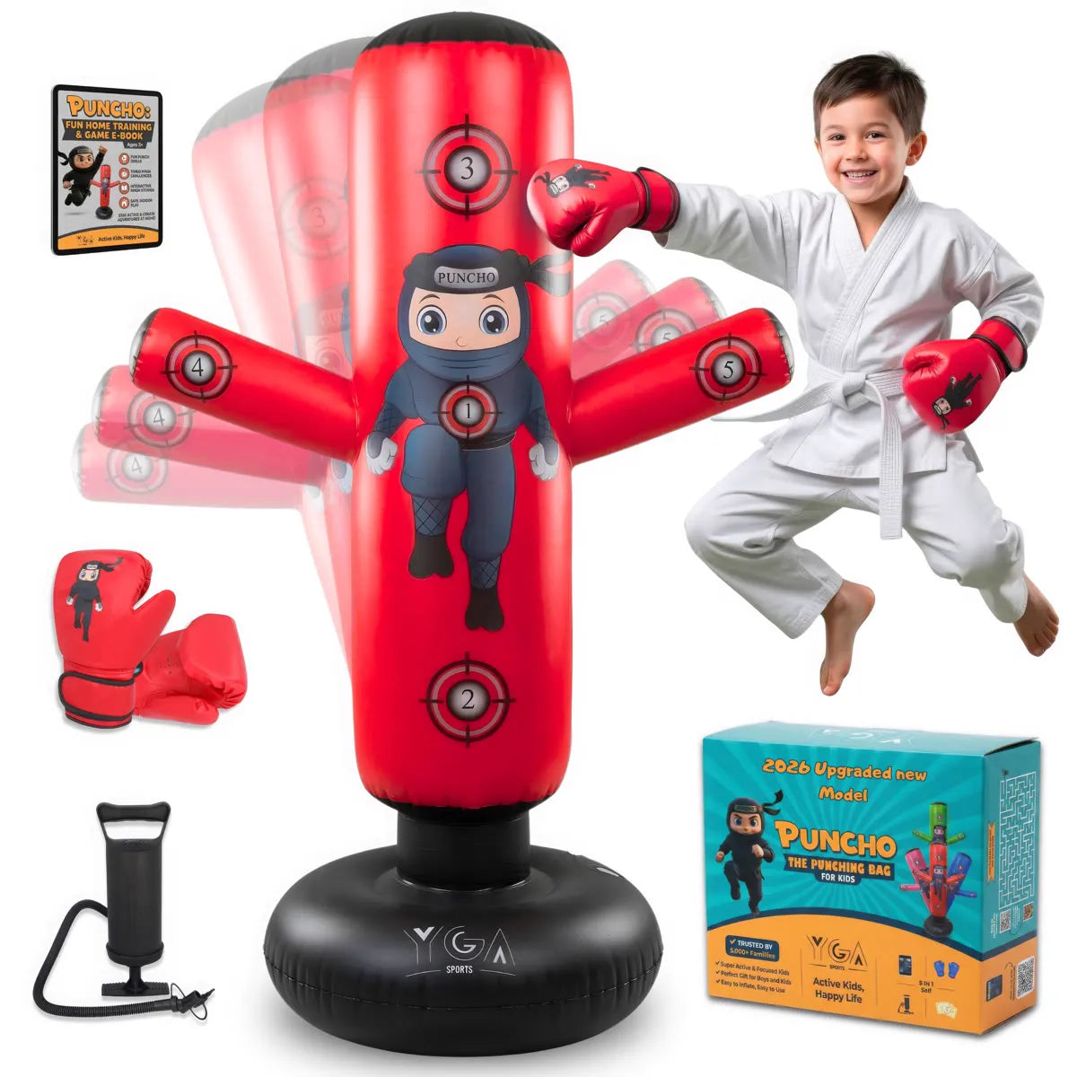 Puncho the Ninja — inflatable punching bag for kids