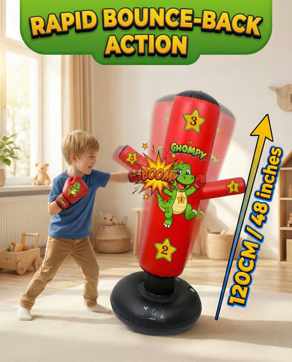 CHOMPY the Inflatable Punching Bag for Kids 3-8