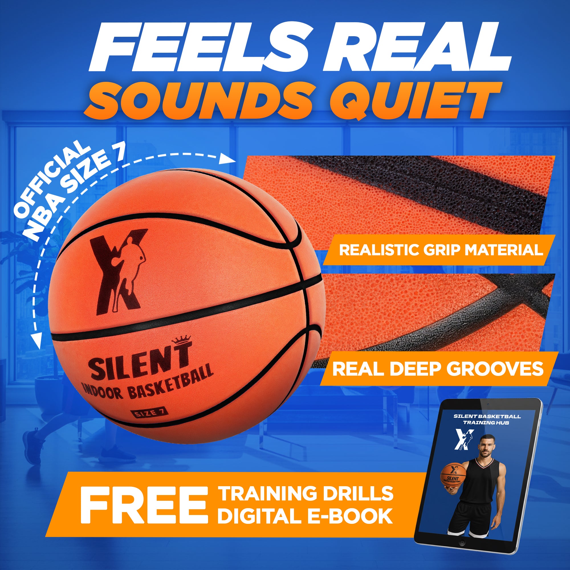 YGA Silent Basketball Official Size 7