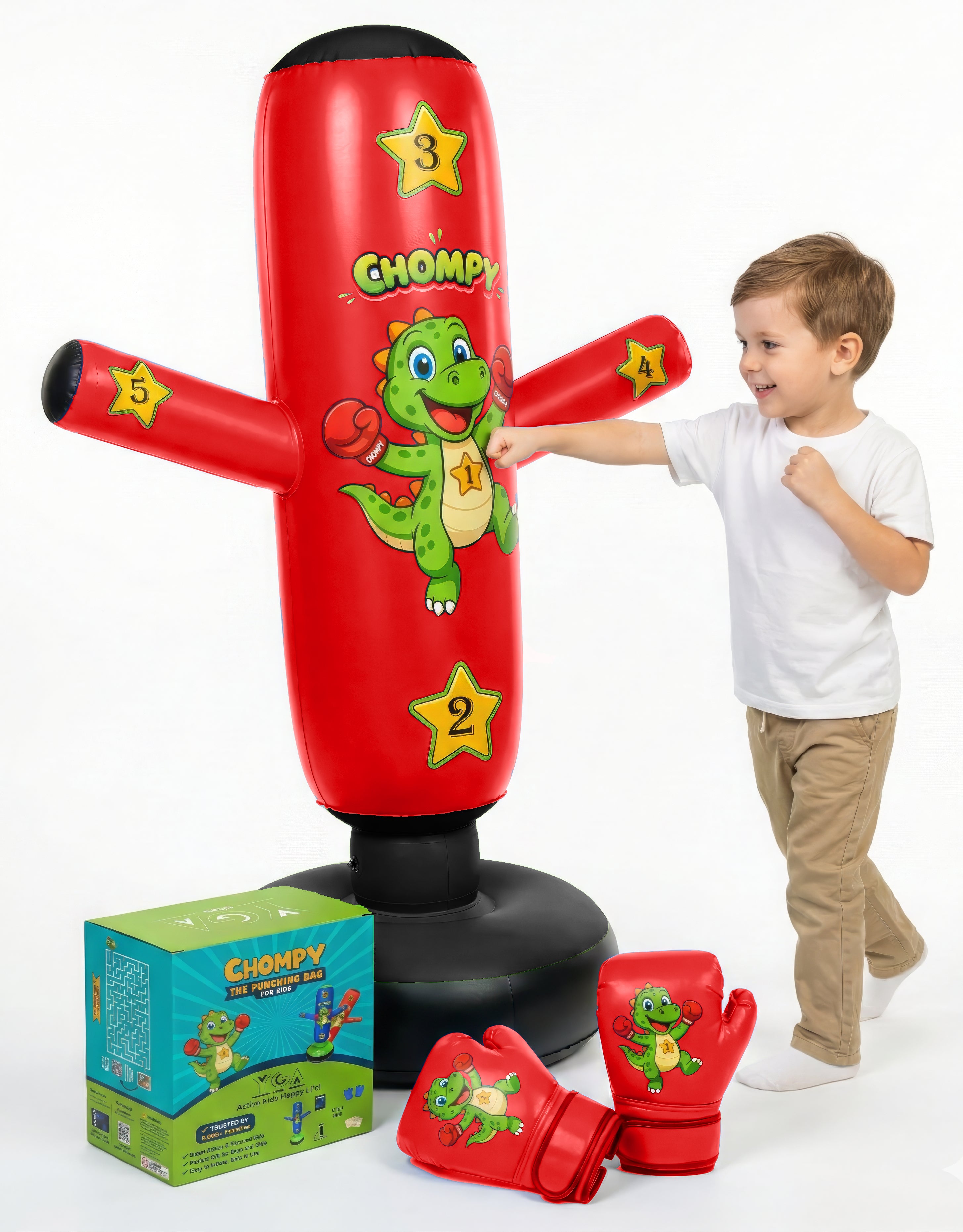 CHOMPY the Inflatable Punching Bag for Kids 3-8