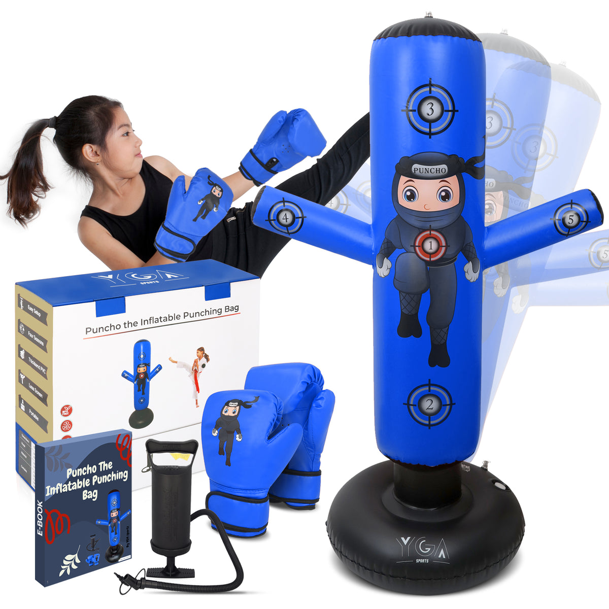 Puncho the Punching Bag for Kids 3-12