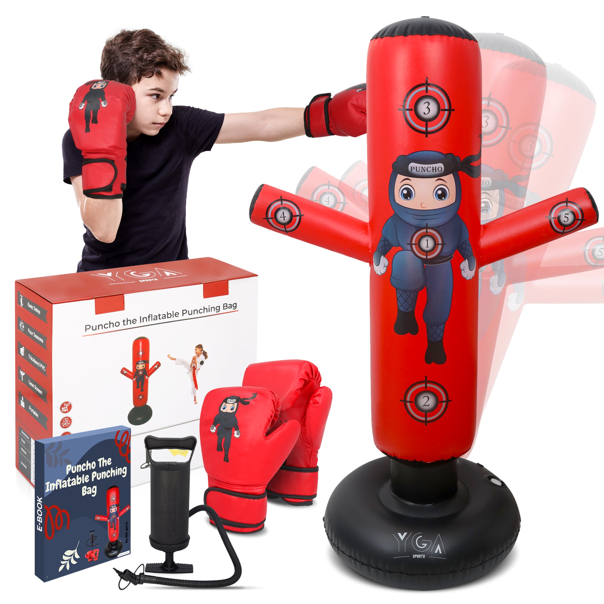 Puncho the Punching Bag for Kids 3-12
