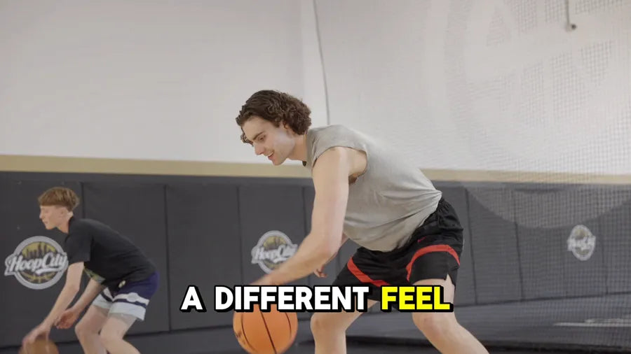 Josh Giddey feeling the difference dribbling the YGA Silent Basketball