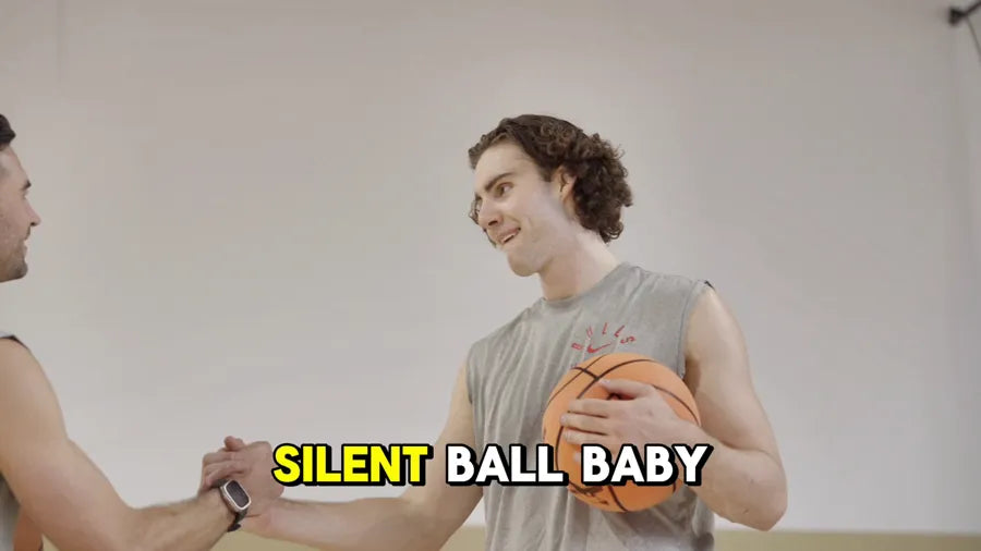 Josh Giddey approving the YGA Silent Basketball on court