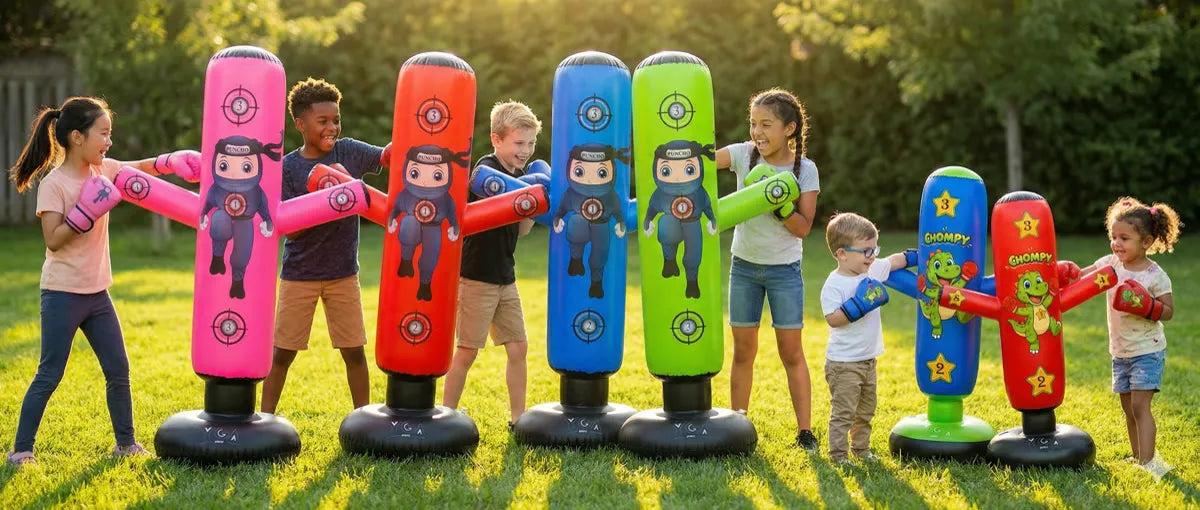 Kids playing with YGA active indoor toys