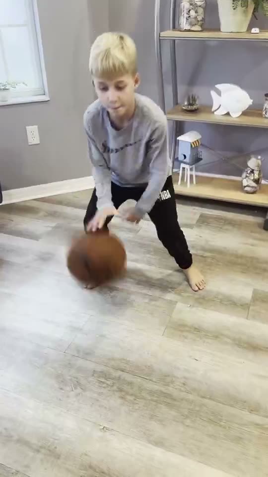 Video review - mom dribbling the YGA Silent Basketball indoors