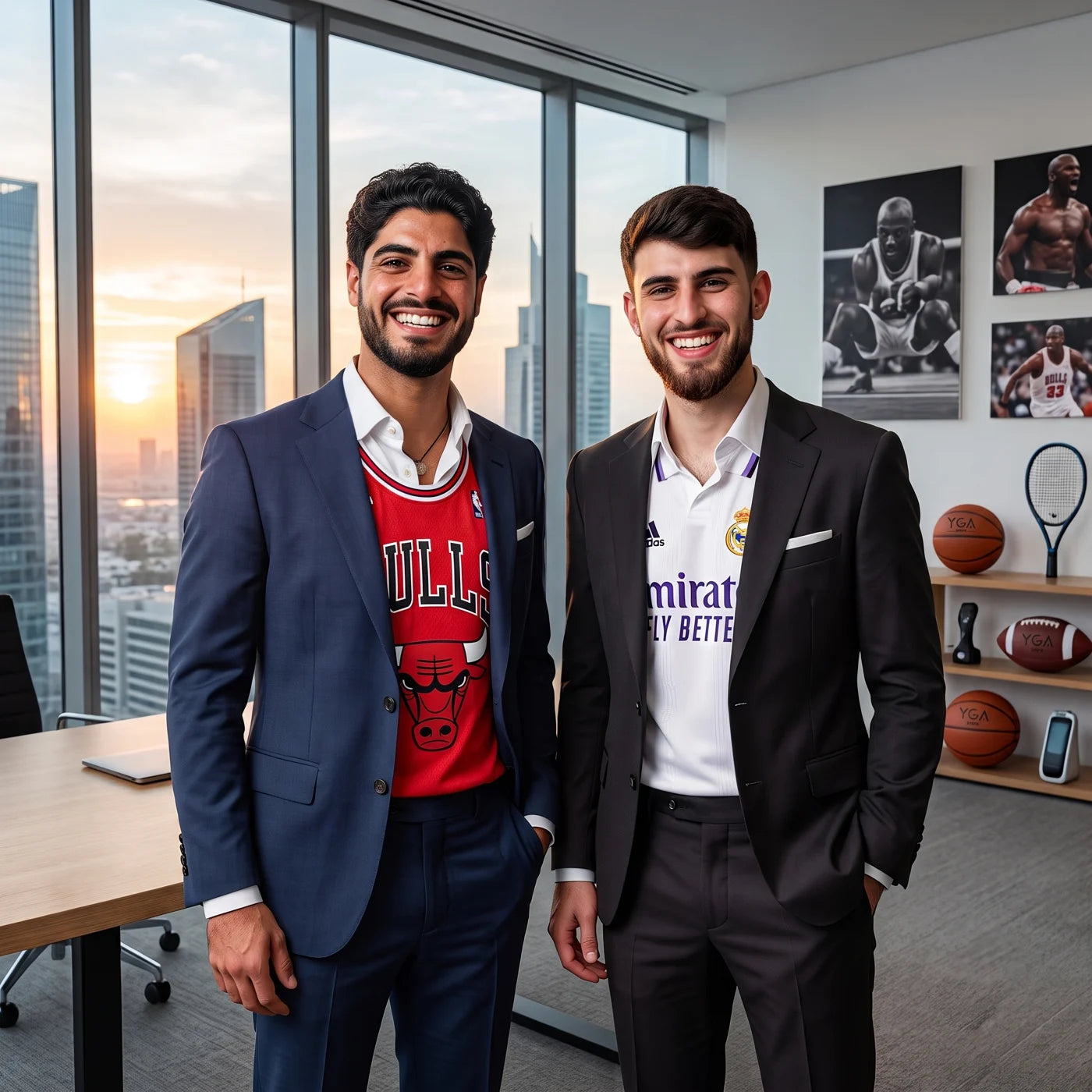 The two friends behind YGA Sports at the YGA office